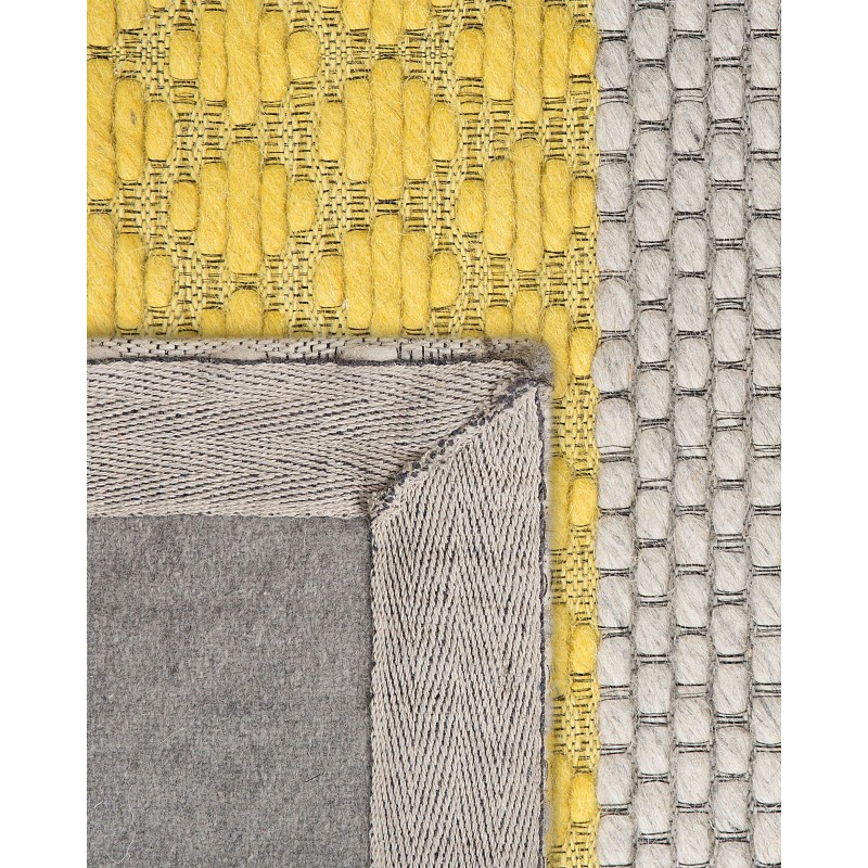 Dywan wełniany 80 x 150 cm żółto-szary AKKAYA
