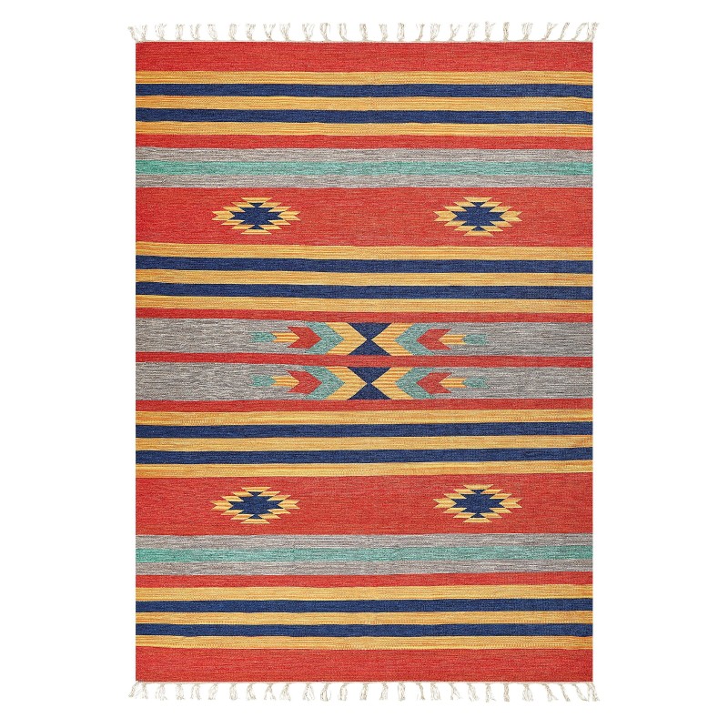 Dywan bawełniany kilim 140 x 200 cm wielokolorowy HATIS