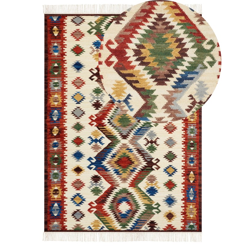 Dywan wełniany kilim 200 x 300 cm wielokolorowy AREVIK