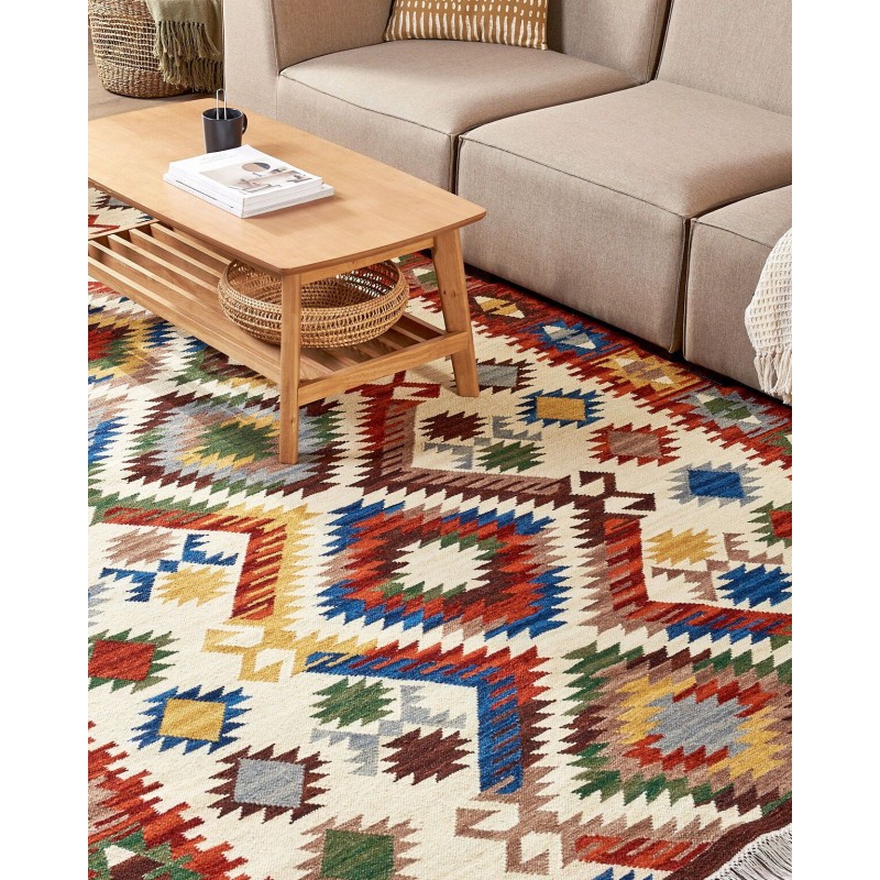 Dywan wełniany kilim 200 x 300 cm wielokolorowy AREVIK