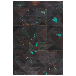 Dywan skórzany 160 x 230 cm brązowo-turkusowy ATALAN