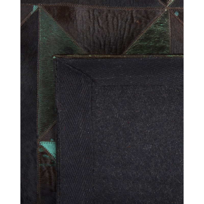 Dywan skórzany 160 x 230 cm brązowo-turkusowy ATALAN