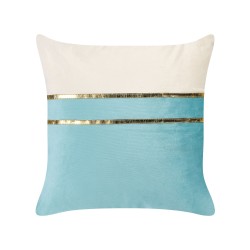 Zestaw 2 poduszek dekoracyjnych ALLIUM Welur 45 x 45 cm Niebieski W paski
