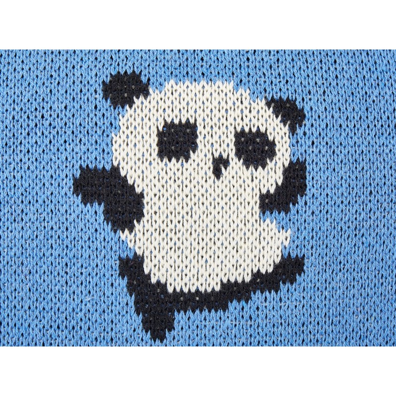 2 poduszki dla dzieci bawełniane w pandy 45 x 45 cm niebieskie TALOKAN