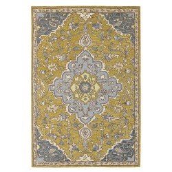 Dywan wełniany 140 x 200 cm żółto-niebieski MUCUR