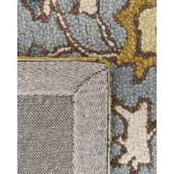 Dywan wełniany 140 x 200 cm żółto-niebieski MUCUR