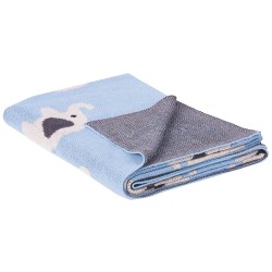 Koc HILKOT Bawełna 130 x 170 cm Niebieski