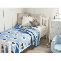 Koc HILKOT Bawełna 130 x 170 cm Niebieski