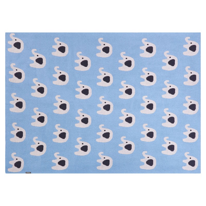 Koc HILKOT Bawełna 130 x 170 cm Niebieski