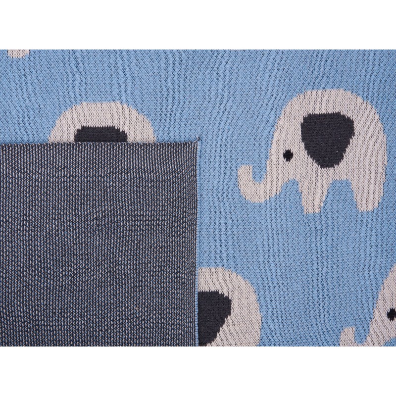 Koc HILKOT Bawełna 130 x 170 cm Niebieski