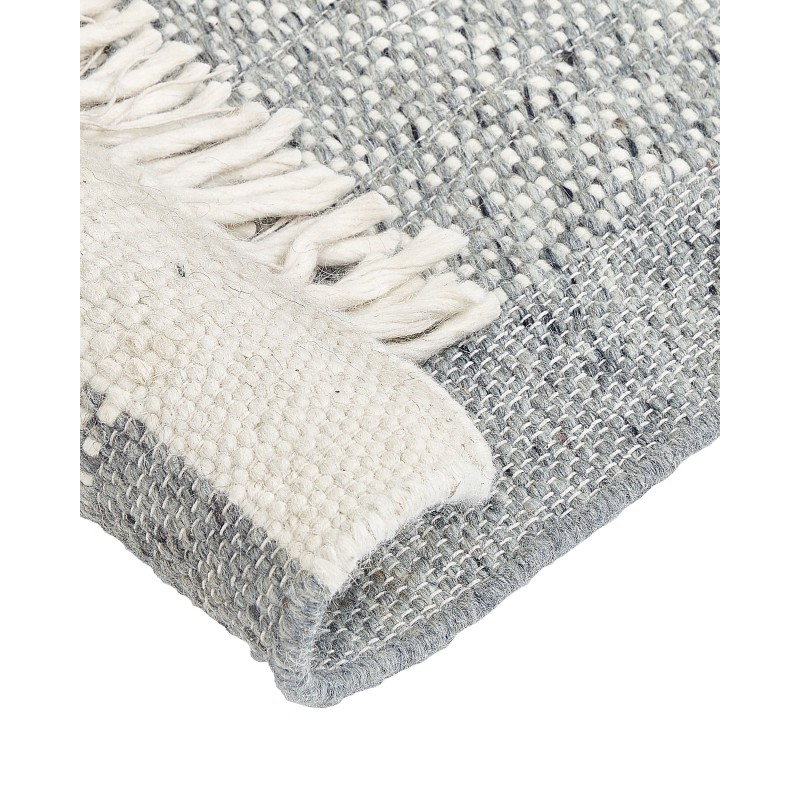 Dywan wełniany 80 x 150 cm szary ze złamaną bielą TATLISU