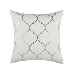 Zestaw 2 poduszek dekoracyjnych ALYSSUM Bawełna 45 x 45 cm Biały Wzór marokańskiej koniczyny