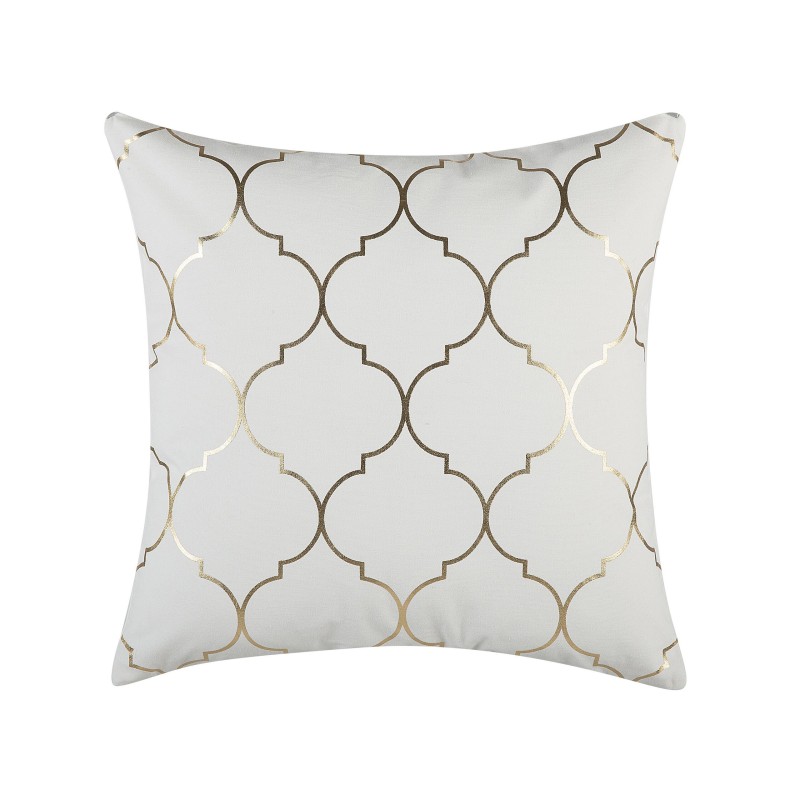 Zestaw 2 poduszek dekoracyjnych ALYSSUM Bawełna 45 x 45 cm Biały Wzór marokańskiej koniczyny