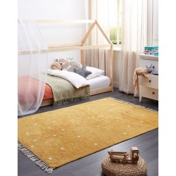 Dywan bawełniany w kropki 140 x 200 cm żółty ASTAF