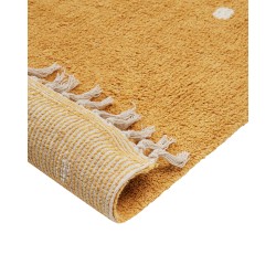 Dywan bawełniany w kropki 140 x 200 cm żółty ASTAF