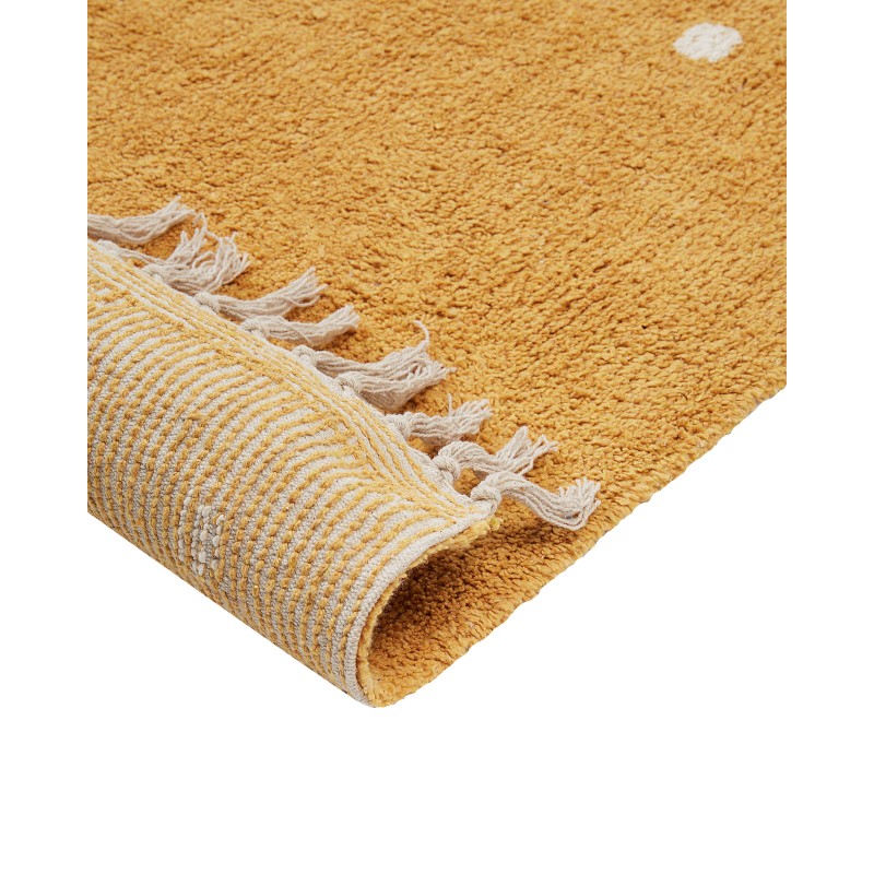 Dywan bawełniany w kropki 140 x 200 cm żółty ASTAF