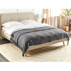 Narzuta na łóżko BERE Bawełna 200 x 220 cm Ciemnoszary