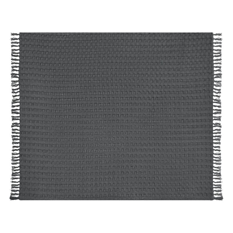 Narzuta na łóżko BERE Bawełna 200 x 220 cm Ciemnoszary