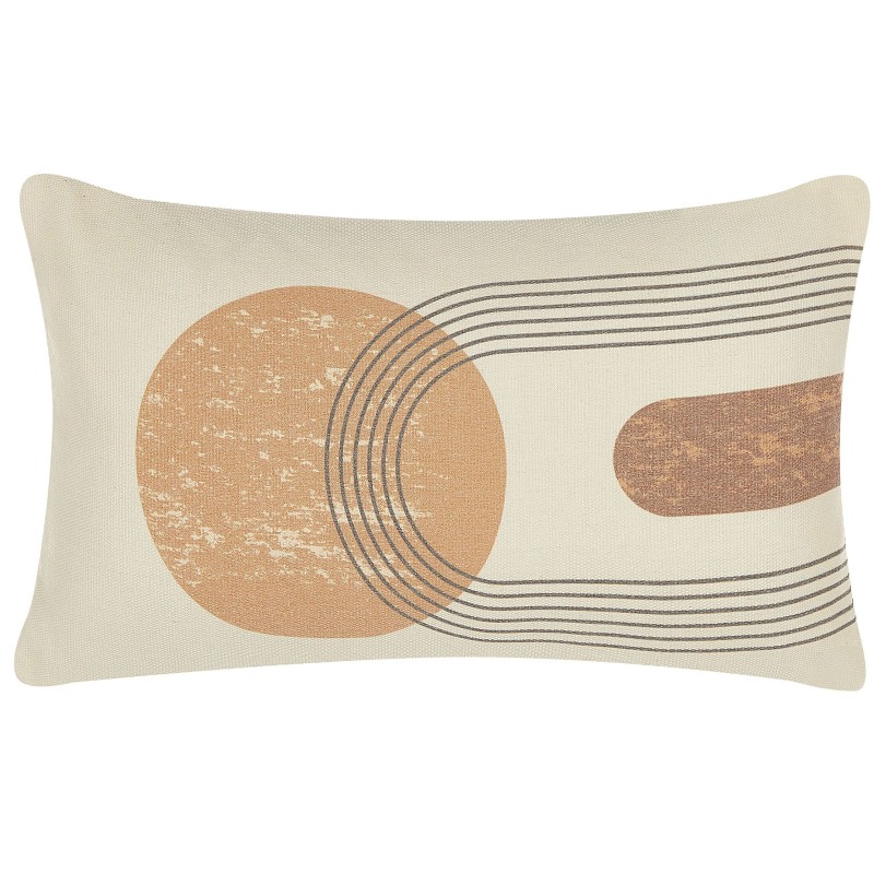 Zestaw 2 poduszek dekoracyjnych NASTURTIUM 30 x 50 cm Beżowy Wzór geometryczny