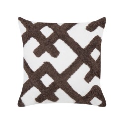 Zestaw 2 poduszek dekoracyjnych CARNATION Bawełna 45 x 45 cm Biały Wzór geometryczny