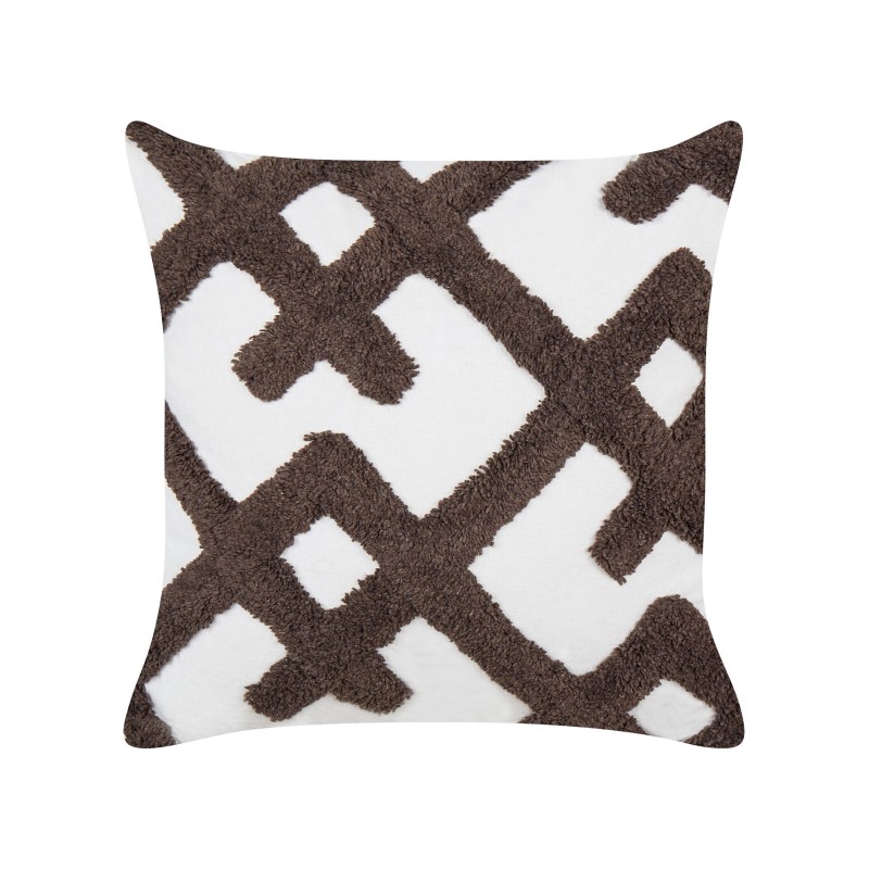 Zestaw 2 poduszek dekoracyjnych CARNATION Bawełna 45 x 45 cm Biały Wzór geometryczny