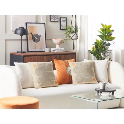 Zestaw 2 poduszek dekoracyjnych CALIBRACHOA 45 x 45 cm Biały Wzór geometryczny