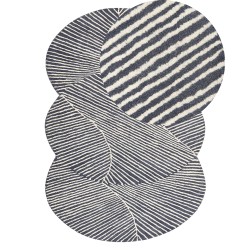Dywan owalny wełniany 140 x 200 cm biało-grafitowy ZABOL