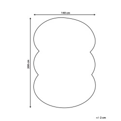 Dywan owalny wełniany 140 x 200 cm biało-grafitowy ZABOL