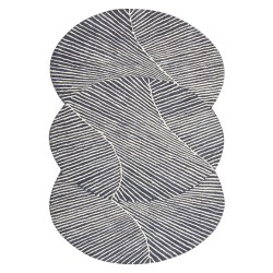 Dywan owalny wełniany 140 x 200 cm biało-grafitowy ZABOL