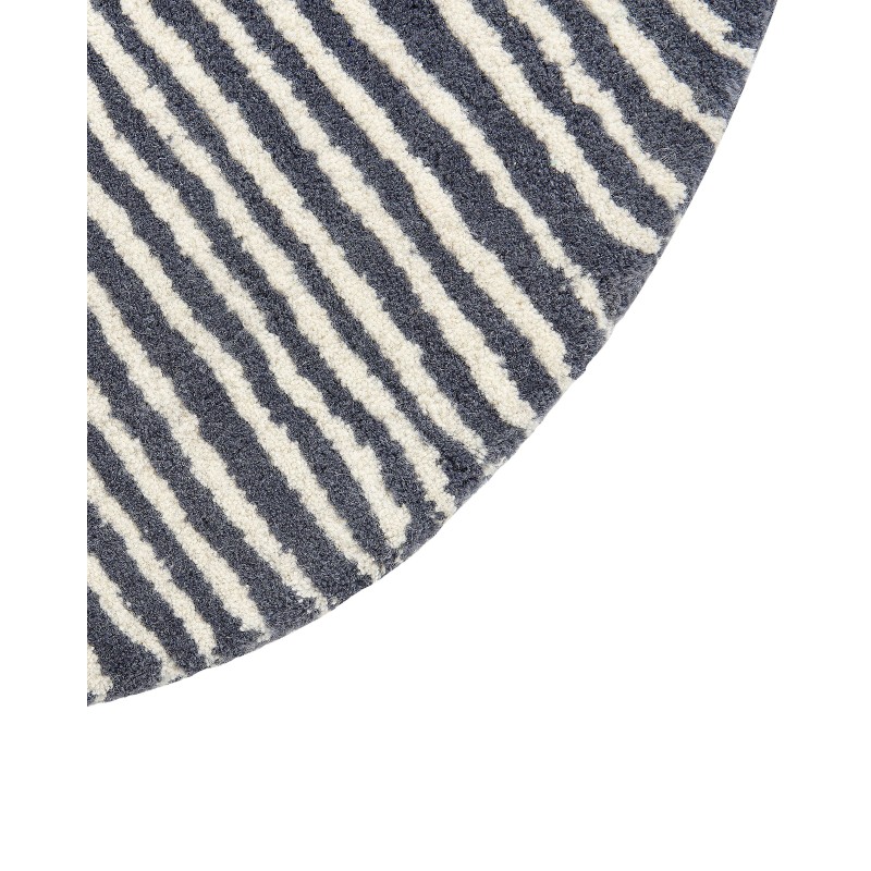 Dywan owalny wełniany 140 x 200 cm biało-grafitowy ZABOL