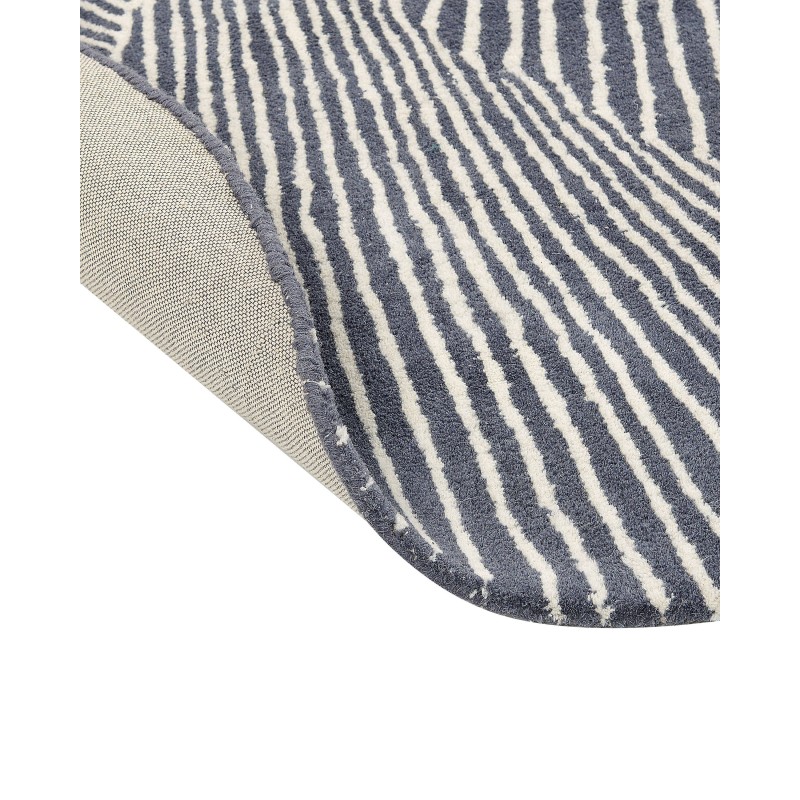 Dywan owalny wełniany 140 x 200 cm biało-grafitowy ZABOL