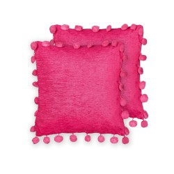 Zestaw 2 poduszek dekoracyjnych JASMINE 45 x 45 cm Fuksja Jednolity
