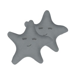 2 bawełniane poduszki dla dzieci gwiazda 40 x 40 cm szare BHOPAL