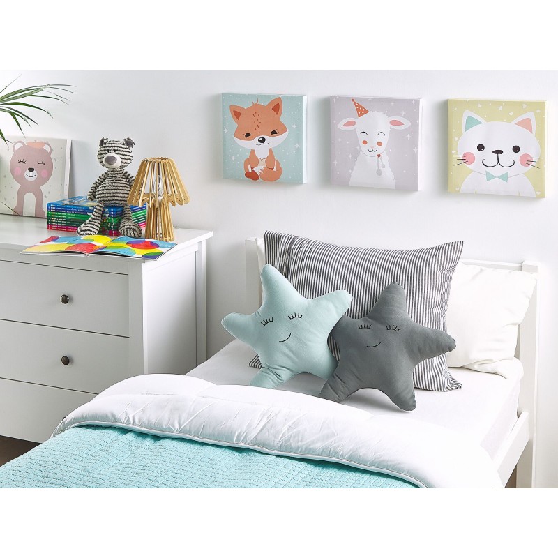 2 bawełniane poduszki dla dzieci gwiazda 40 x 40 cm szare BHOPAL