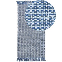 Dywan bawełniany 80 x 150 cm niebieski BESNI