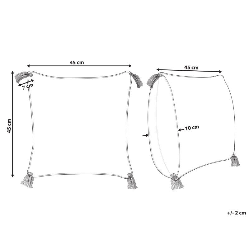 Poduszka dekoracyjna JACARANDA Bawełna 45 x 45 cm Niebieski Wzór geometryczny