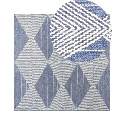 Dywan wełniany 200 x 200 cm beżowo-niebieski DATCA