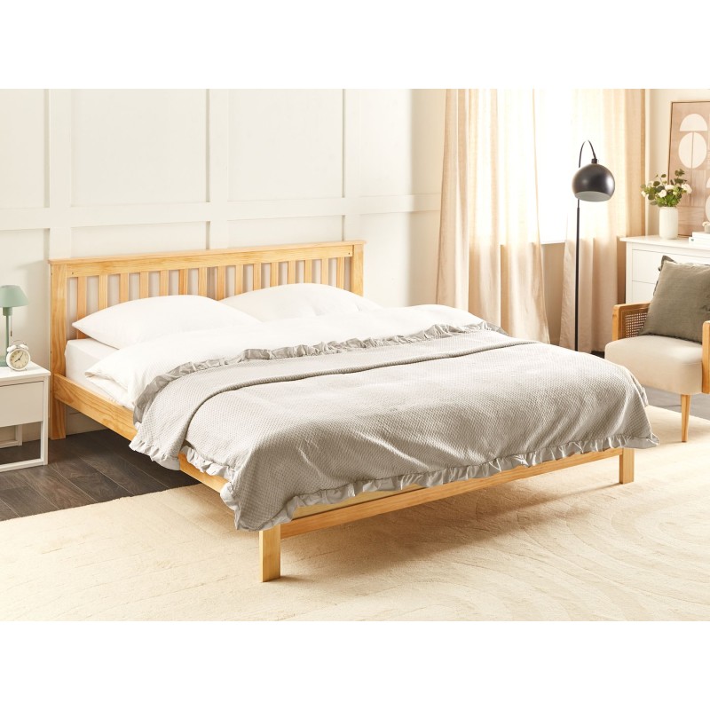 Narzuta na łóżko HATTON Bawełna 220 x 240 cm Beżowoszary