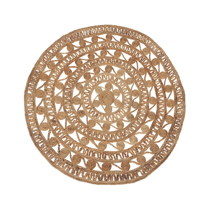 Dywan okrągły z juty ⌀ 140 cm beżowy KERER