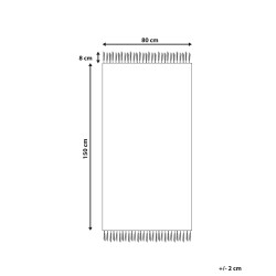Dywan wełniany 80 x 150 cm biało-szary OMERLI