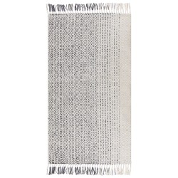 Dywan wełniany 80 x 150 cm biało-szary OMERLI