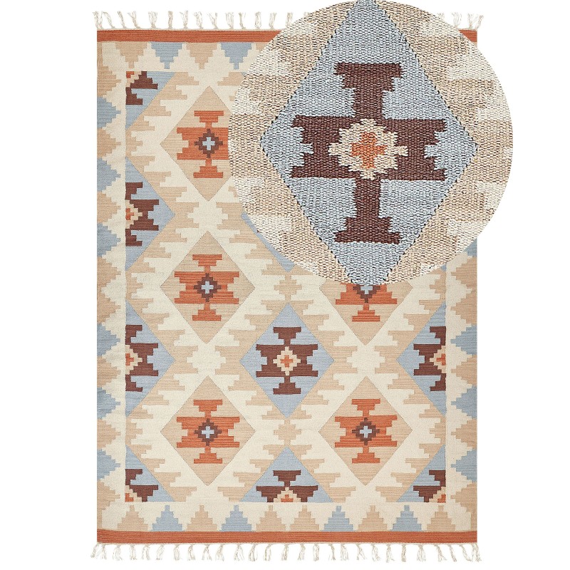 Dywan bawełniany kilim 160 x 230 cm wielokolorowy DILIJAN