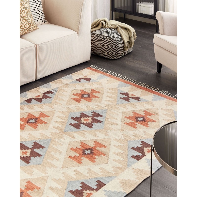Dywan bawełniany kilim 160 x 230 cm wielokolorowy DILIJAN
