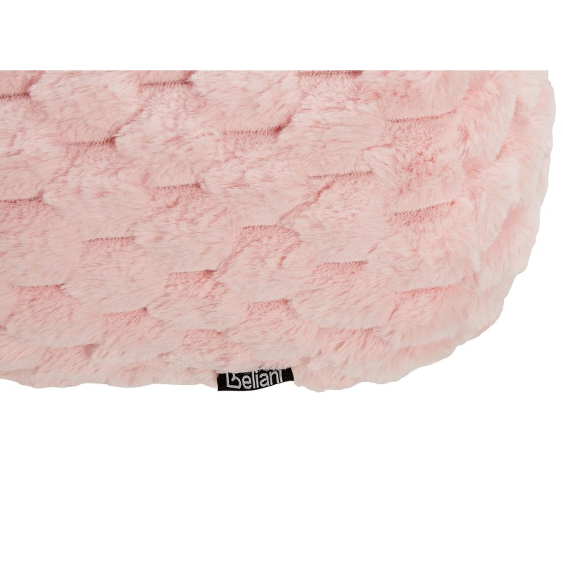 Poduszka dekoracyjna LINDEN Sztuczne futro 22 x 60 cm Różowy Jednolity