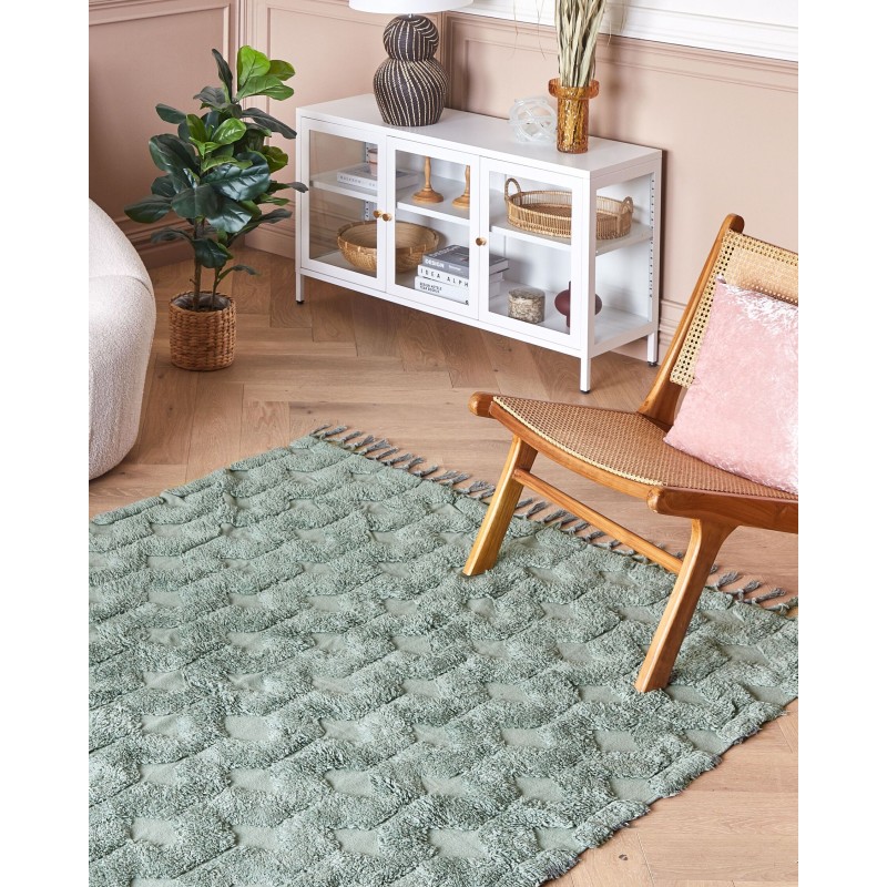 Dywan bawełniany 160 x 230 cm zielony KARS