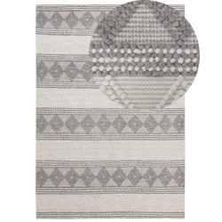 Dywan wełniany 160 x 230 cm beżowo-szary BOZOVA
