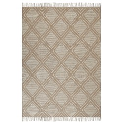 Dywan bawełniany 140 x 200 cm biało-beżowy KACEM