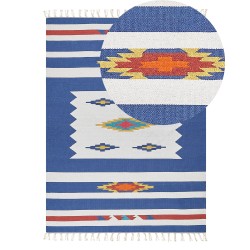 Dywan bawełniany kilim 140 x 200 cm wielokolorowy VARSER