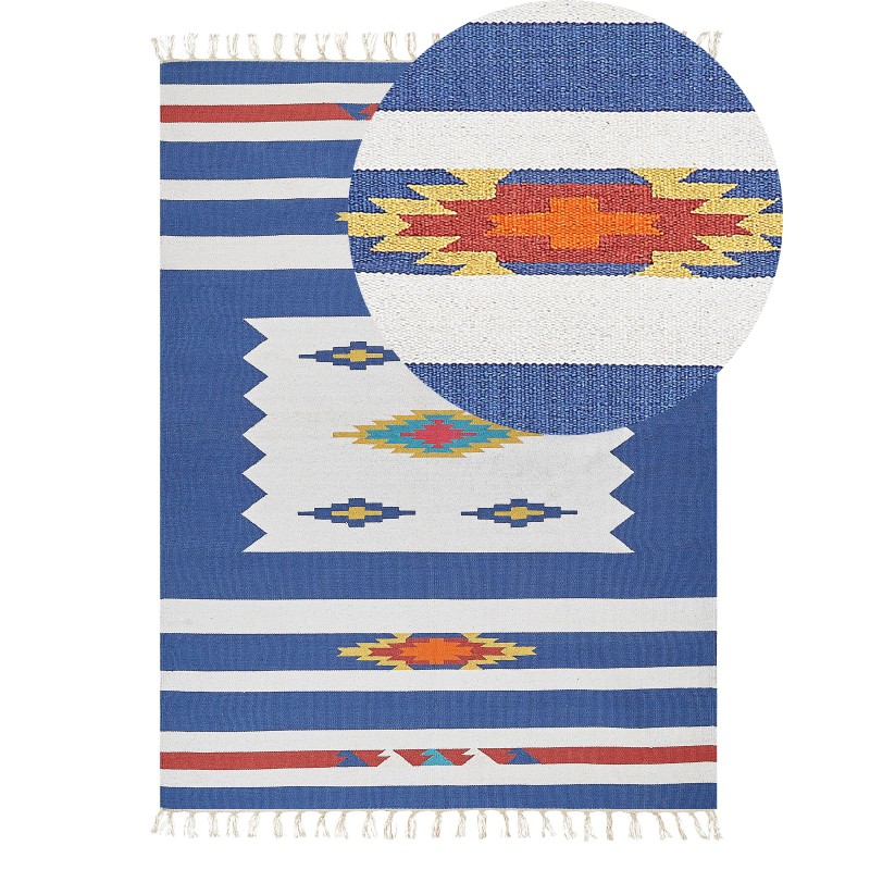 Dywan bawełniany kilim 140 x 200 cm wielokolorowy VARSER