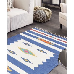 Dywan bawełniany kilim 140 x 200 cm wielokolorowy VARSER